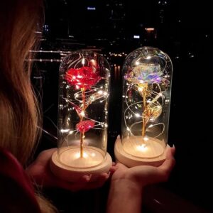 flor artificial rosa de vidro