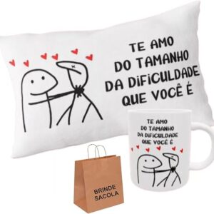 kit caneca e almofada flork