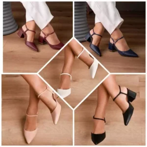 Compra por Destinatário>Mulher Sapato Feminino Scarpin Sapatilha Bico Fino Traseiro Aberta Salto Luxo Formal Gospel Evangelico